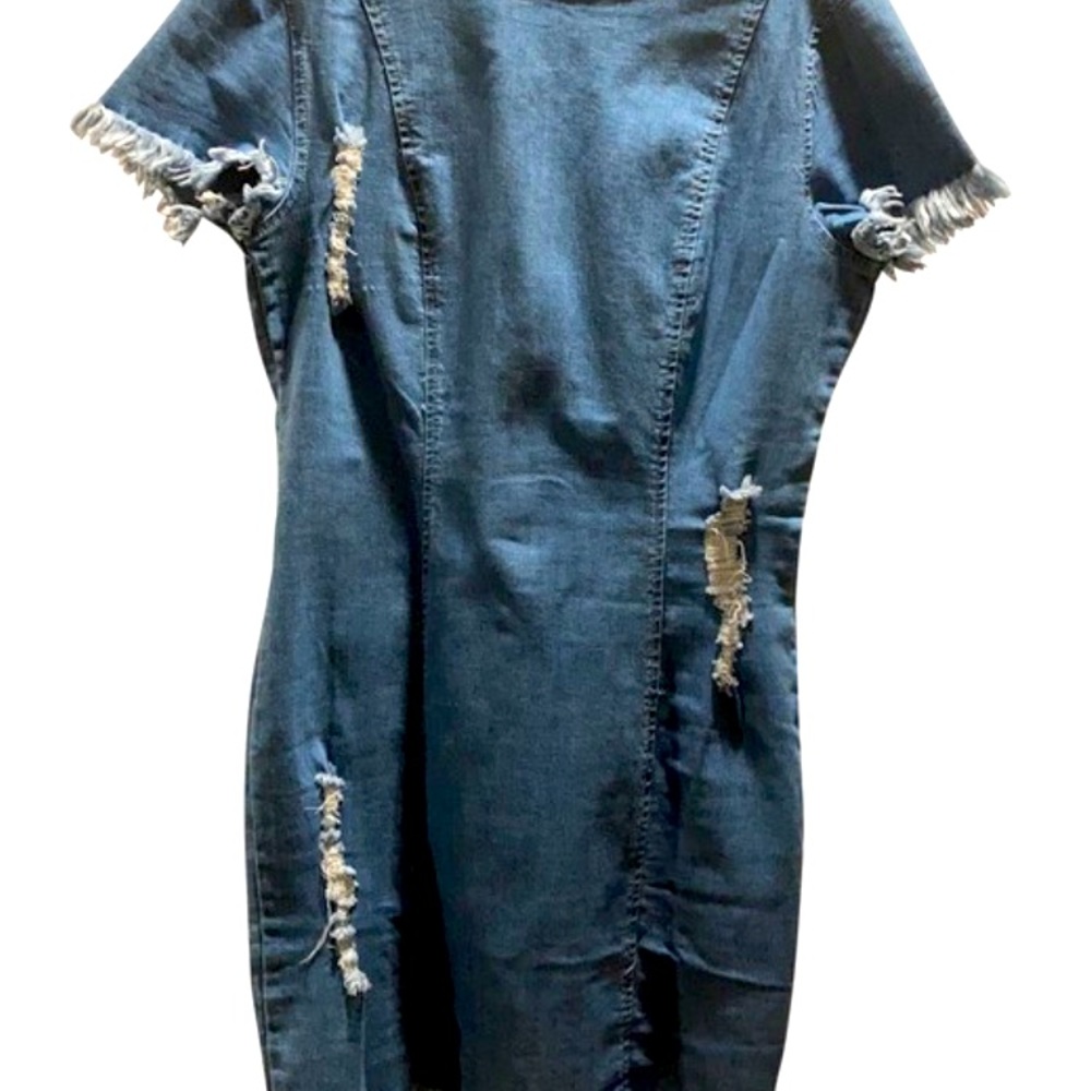 Distressed Denim Dress